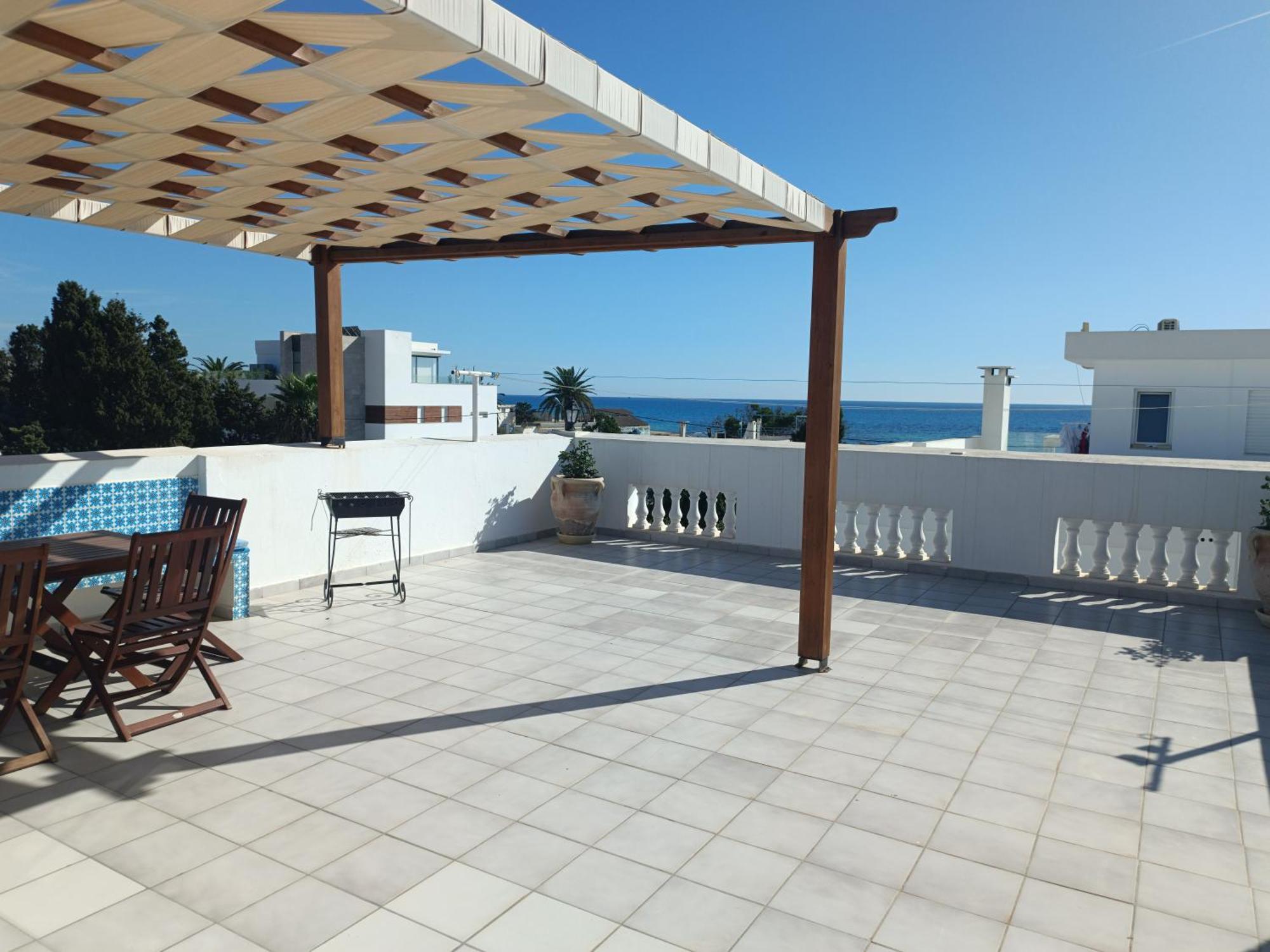 Superbe étage de villa vue sur mer Nabeul Esterno foto